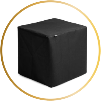 Hoefats - Pokrowiec na palenisko Cube, kolor czarny, wysokość 42-50 cm