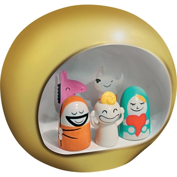 Alessi - Szopka z figurkami - wysokość 13,5 cm, złota