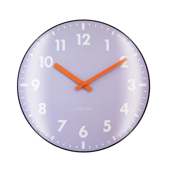NeXtime - Zegar ścienny Duomo – lawendowy, 35 cm, cichy mechanizm