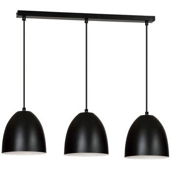 Emibig - Lampa wisząca Lenox 3 black/white - wysokość max 100 cm, stal lakierowana