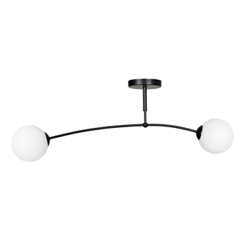 Emibig - Lampa sufitowa Pregos 2 black - szerokość 60 cm, stal lakierowana, szkło