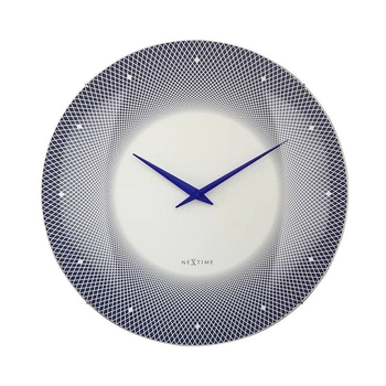 NeXtime – Zegar ścienny dekoracyjny Deep 50, szklany, niebieski, 50 cm