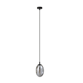 Emibig - Lampa wisząca Astral 1 BL grafit - wysokość max 100 cm, stal lakierowana, szkło