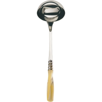 Casa Bugatti - Łyżka wazowa Arianna– perłowa kość słoniowa, chromowany pierścień