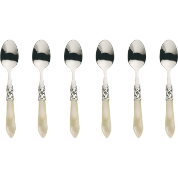 Casa Bugatti - Zestaw 6 łyżeczek do kawy Aladdin – perłowa kość słoniowa