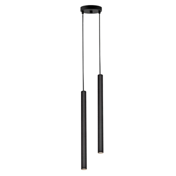 Kaspa - lampa wisząca dwupunktowa Roll 2 - długość tub świetlnych 50 cm, czarna