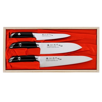 Satake Cutlery - Zestaw 3 noży w drewnianym pudełku | Sakura HG8081W