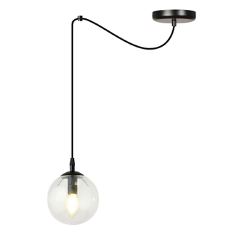 Emibig - Lampa wisząca Gigi 1 BL transparent - wysokość max 200 cm, stal lakierowana, szkło