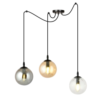 Emibig - Lampa wisząca Gigi 3 BL mix - wysokość max 200 cm, stal lakierowana, szkło