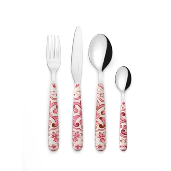 Guzzini – komplet sztućców 24- elementowy, różowy
