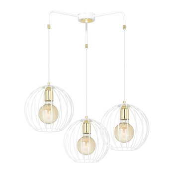 Emibig - Lampa wisząca Albio 3 white - wysokość max 100 cm, stal lakierowana