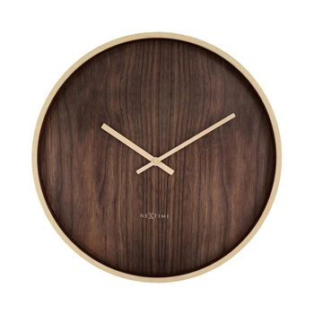 NeXtime – Zegar ścienny Oslo Large, cichy mechanizm, ciemny brąz, 50 cm