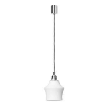 Kaspa - lampa wisząca Longis II White - średnica 12 cm, srebrno - biała