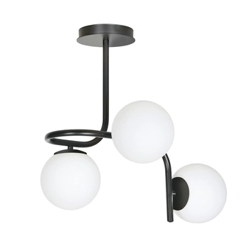 Emibig - Lampa sufitowa Kalf 3 black - wysokość 51 cm, stal lakierowana, szkło