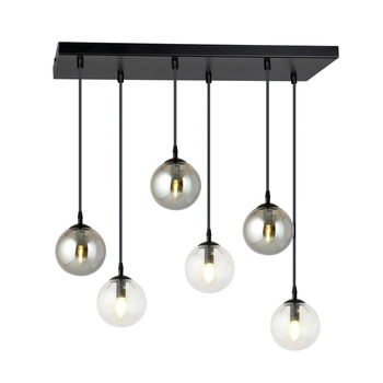 Emibig - Lampa wisząca Cosmo 6 BL mix 2 - wysokość max 100 cm, stal lakierowana, szkło