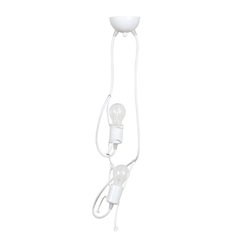 Emibig - Lampa wisząca Bobi 2 white - wysokość 60 cm, stal lakierowana