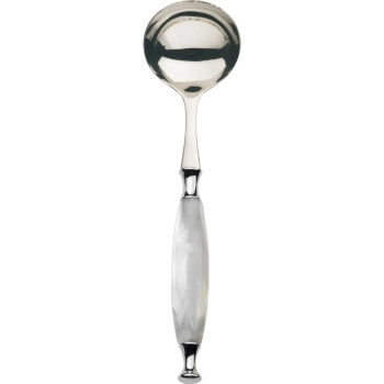 Casa Bugatti - Łyżka do sosów Country – biała, chromowany pierścień