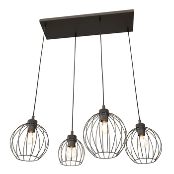 Emibig - Lampa wisząca Nando 4 BL black - wysokość max 140 cm, stal malowana proszkowo