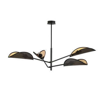 Emibig - Lampa sufitowa Vene 4 black/gold - wysokość 51 cm, stal lakierowana, abażur