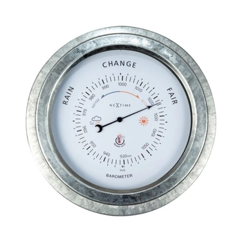 NeXtime - Barometr ogrodowy Orchid – biało-srebrny, metalowy, 22 cm