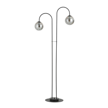 Emibig - Lampa stojąca Archi LP2 BL grafit - wysokość 148 cm, stal lakierowana proszkowo, szkło