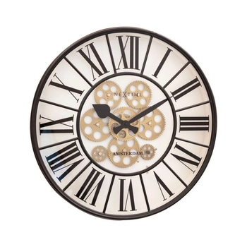NeXtime – Zegar ścienny William loftowy, biały, 50 cm