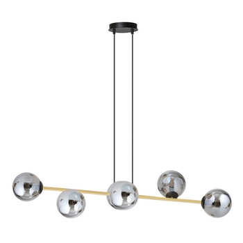 Emibig - Lampa wisząca Gravity 6 BL black/grafit - szerokość 110 cm, stal lakierowana, szkło