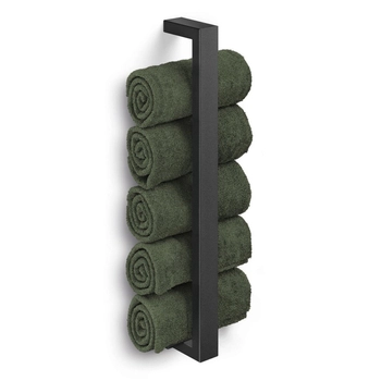 Zack - Ścienny uchwyt na ręczniki LINEA - wysokość 40 cm, czarny