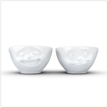 58Products - Zestaw 2 miseczek, "Śmiejąca się" i "Smaczne" - 2 x 100 ml