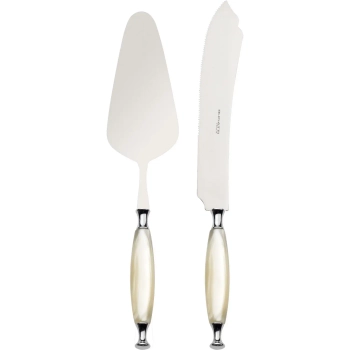 Casa Bugatti - Zestaw do ciasta Country – perłowa kość słoniowa, chromowany pierścień, 2 elementy