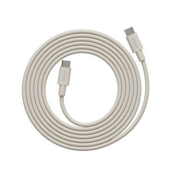 Avol - Kabel ładujący USB C do USB C, 2 m - beżowy