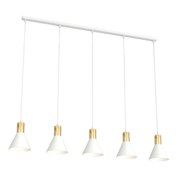Emibig - Lampa wisząca Rosa 5 White- wysokość max 140 cm, stal malowana proszkowo