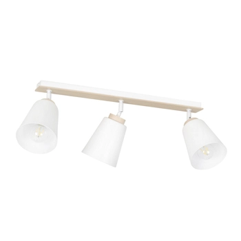 Emibig - Lampa sufitowa Atlas 3 white - szerokość 90 cm, stal lakierowana, sklejka