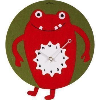 NeXtime – Zegar ścienny Redrique z wahadłem, filcowy, zielony, 30 cm