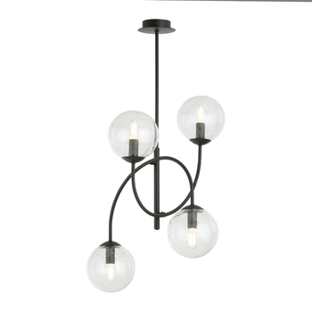 Emibig - Lampa sufitowa Archi 4B BL transparent - szerokość 40 cm, stal lakierowana proszkowo, szkło