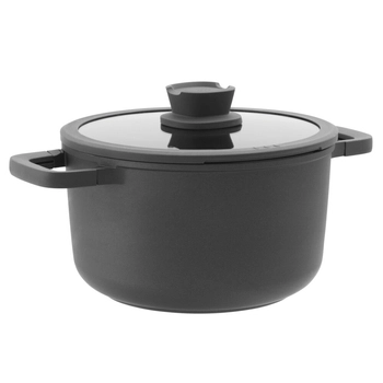BergHOFF – Garnek z pokrywą Stone Plus 5,6L, 24 cm, szklana pokrywa