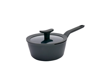 BergHOFF – Rondel z powłoką ceramiczną non-stick, szklana pokrywka, czarny, 1,1 l