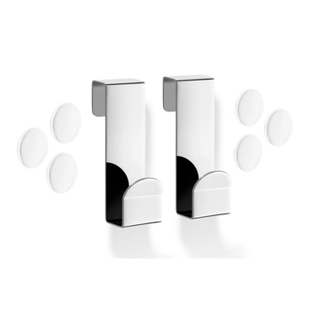 Zack - Zestaw 2 wieszaków na szybę prysznicową MITOR - srebrny, wysokość 7,50 cm