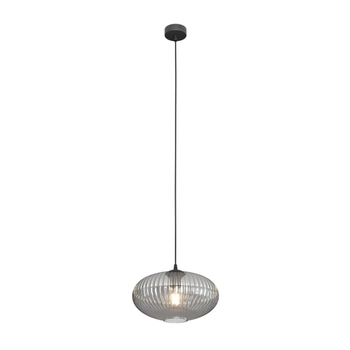 Emibig - Lampa wisząca Coco 1 BL grafit - wysokość max 140 cm, stal malowana proszkowo, szkło