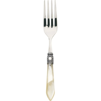 Casa Bugatti - Widelec do serwowania Oxford – kość słoniowa, chromowany pierścień