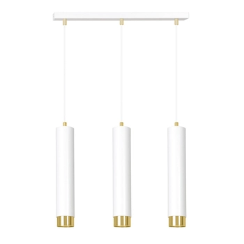 Emibig - Lampa wisząca Kibo 3 white/gold - wysokość max 100 cm, stal lakierowana