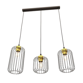 Emibig - Lampa wisząca Vander 3 BL black/gold - wysokość max 140 cm, stal malowana proszkowo