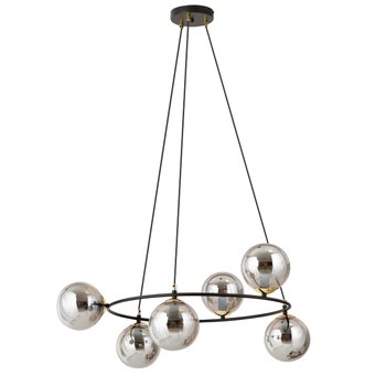 Emibig - Lampa wisząca Azura 6 BL grafit - szerokość 75 cm, stal lakierowana proszkowo