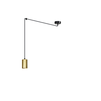 Emibig - Lampa wisząca Traker 1 BL black/gold - wysokość  200 cm max, stal lakierowana