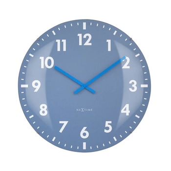 NeXtime – Zegar ścienny Duomo 50 cm, niebieski, szkło i tworzywo