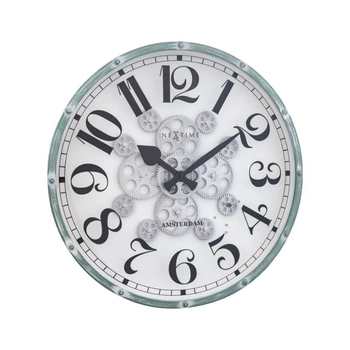 NeXtime – Zegar ścienny Henry w stylu industrialnym, biały, 50 cm