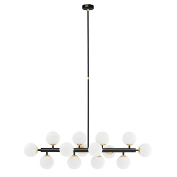 Kaspa - Lampa wisząca Cumulus 1 - wysokość 140 cm, szerokość 110 cm, czarno - złoto - biała