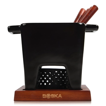 Zestaw Tapas Fondue czarny, mahoń - Boska