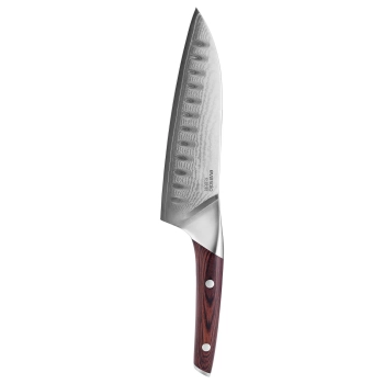 Eva Solo – Nóż Santoku Nordic Kitchen 18 cm, stal damasceńska, drewno pakka