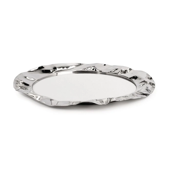 Alessi - Okrągła taca polerowana FOIX - srebrna, średnica 44 cm